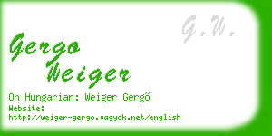 gergo weiger business card